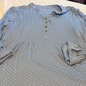 Kim Rogers Light Blue Polka Dot Top